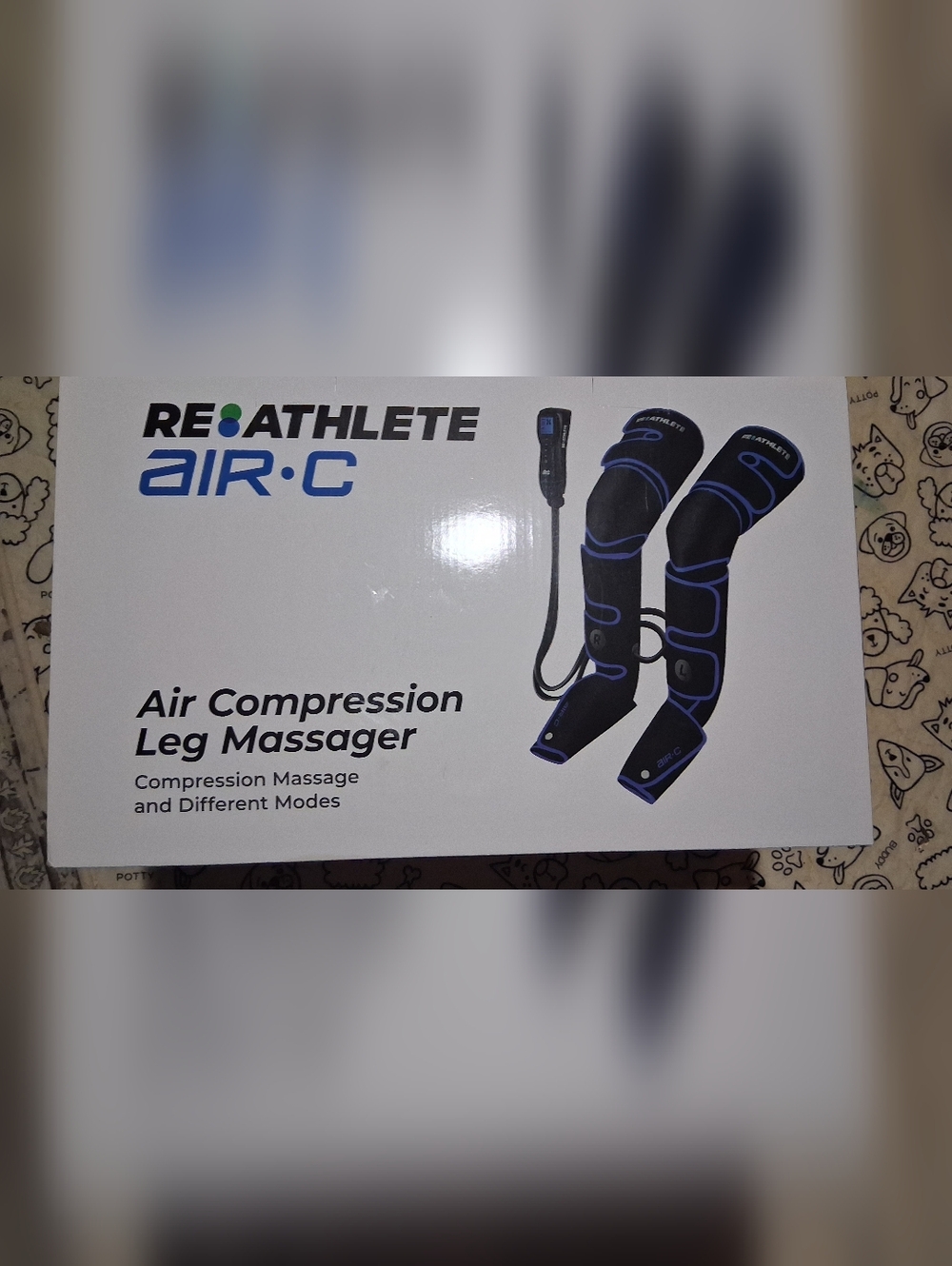 Air·C Black and Blue Air Compression Leg Massager